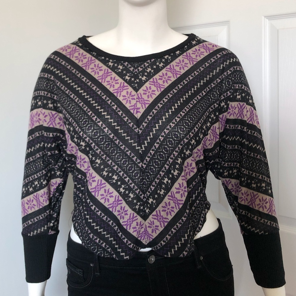 Toska Purple and Black Winter Pattern Shirt